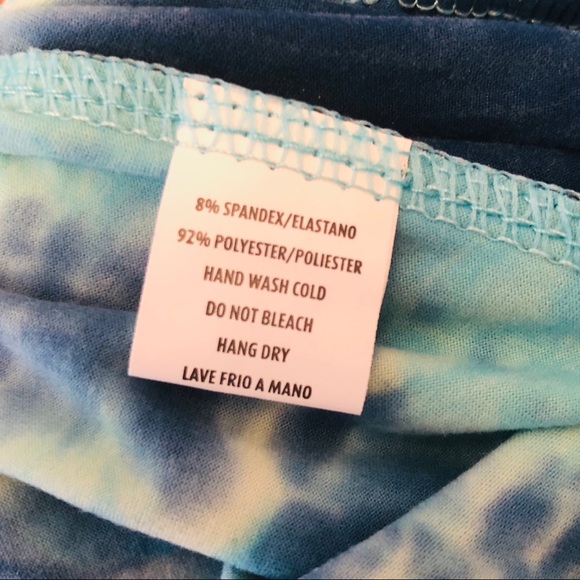 AWESOME J buttery soft tie dye blue/aqua shorts - Picture 3 of 4